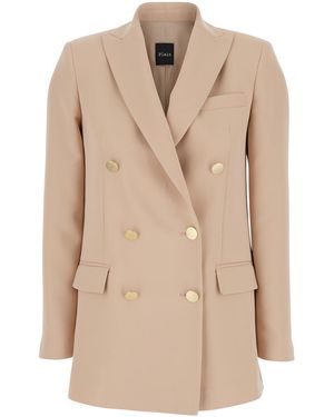 Le Plain Double-Breasted Jacket With Classic Lapels - Natural