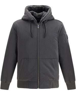 Moose Knuckles Bunny Hooded Sweatshirt Polyester; Cotton Jacket - Gray