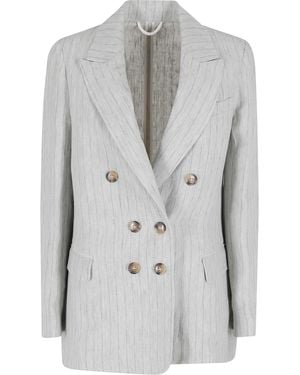 Kiltie Giacca Louise Lino Fodera: Cotone Blazer - Grey
