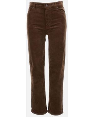 FRAME Corduroy Straight Fit Trousers - Brown