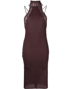 ANDREADAMO Ribbed Midi Dress - Purple