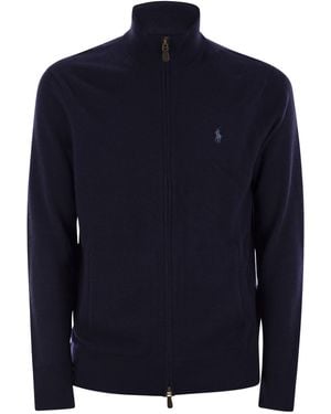 Polo Ralph Lauren Wool Sweater With Zip - Blue