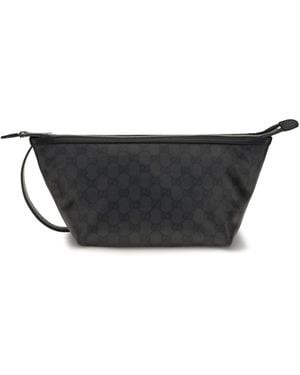 Gucci Small Essence Classic Pouch Cotton; Linen; Polyurethane Clutches - White