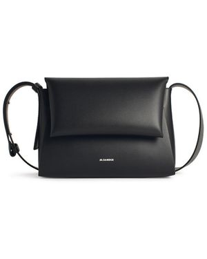 Jil Sander Small 'Messenger' Leather Bag - Black