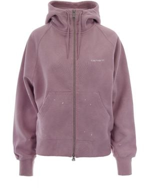 Carhartt Splatter Hooded Painter Cotton Hoodie - Purple