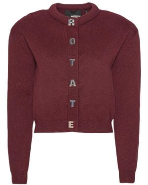 ROTATE BIRGER CHRISTENSEN Cardigan With Letters Lining: No Lining Sweaters - Red
