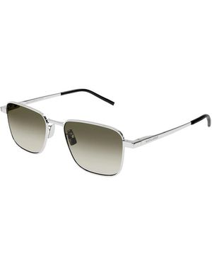 Saint Laurent Sunglasses Square Full Rim, Frame And Gradient Mirror Lens Sl529006 - Metallic