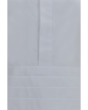Sacai Shirt Cotton Poplin With Belt - Blue
