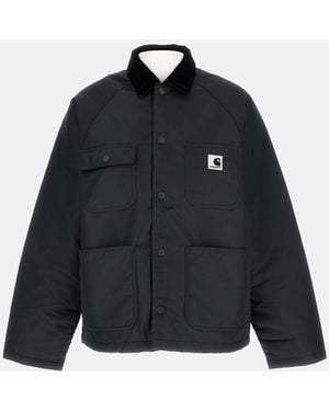 Carhartt Boxy Nylon Jacket With Multiple Pockets And Logo Detail - Blue