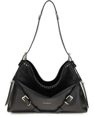 Givenchy Large Voyou Shoulder Bag Shiny Leather Calf Bos Taurus - Black
