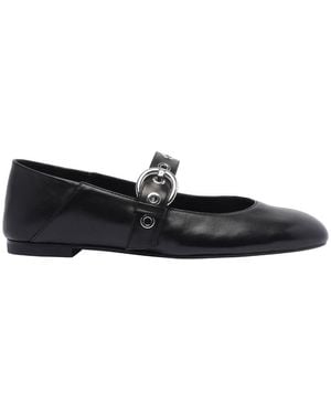 Stuart Weitzman Supermoto Mary Jane Ballets - Black