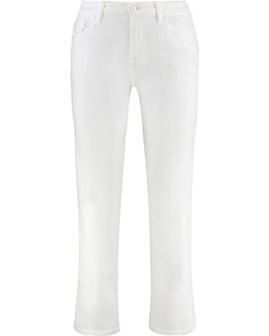 7 For All Mankind Straight-Leg Jeans Calie Cotton - White
