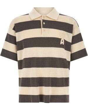 Ami Paris Cotton Polo Shirt - Gray