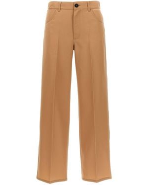 Jil Sander Wool Gabardine Pants - Natural
