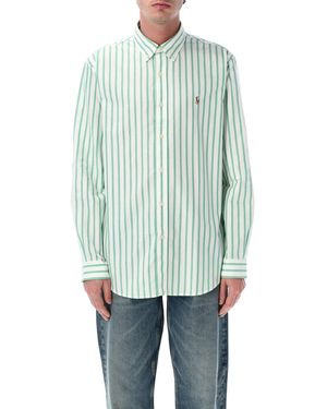 Polo Ralph Lauren Custom Fit Striped Oxford Shirt - Blue