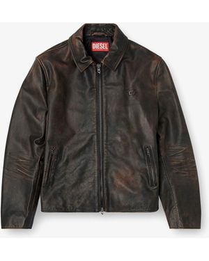 DIESEL L-Amar-Wrd Leather Jacket - Black