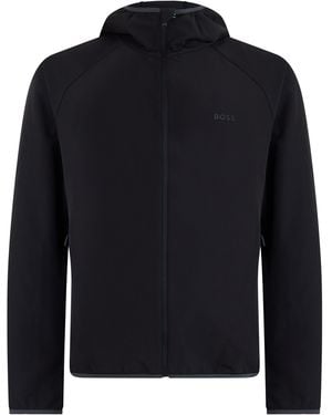 BOSS Waterproof Technical Jacket Polyester Raincoats - Blue