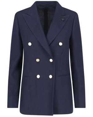 Lardini Jackets Linen - Blue