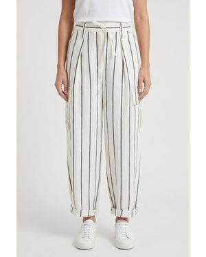 Brunello Cucinelli Striped Linen Trousers - Multicolour