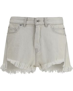 Rick Owens Shorts Temple Bias Cutoffs Denim Cotton Bermuda - Grey