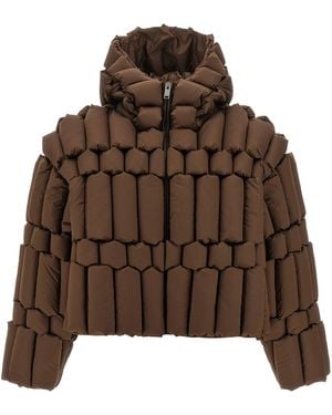 RAXXY 3D-Quilted Nylon Down Jacket - Brown