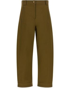 Max Mara Cotton Cropped Pants - Green