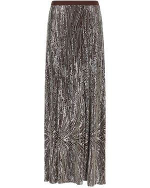 Rabanne Sequin And Pearl Embroidered Skirt - Grey