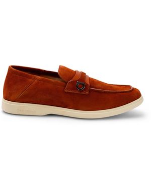 Ferragamo Gancini Ornament Deconstructed Loafers - Brown