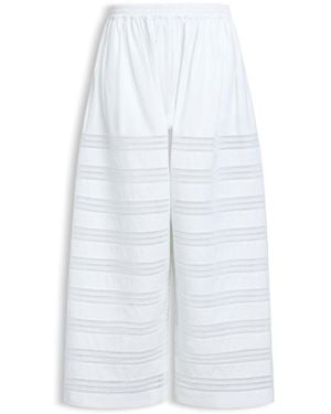 Maison AlaïA Pantalon Rond En Coton Poplin Blanc Trousers - White