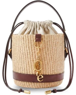 Chloé Charms Natural Fibres Bucket Bag - Metallic