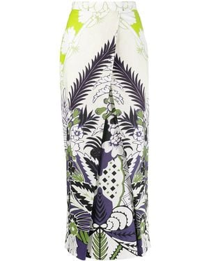 Valentino World Arazzo Print Midi Skirt - White