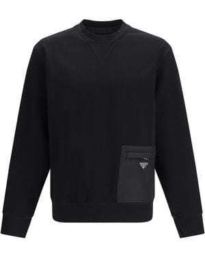 Prada Stretch Jersey Sweatshirt Viscose; Nylon; Elastane Knitwear - Blue