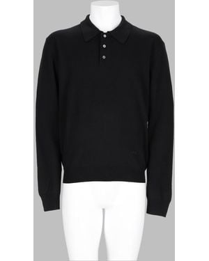 A.P.C. Knit Polo Shirt Riou Virgin Wool - Black