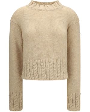 Moncler Alpaca-Blend Turtleneck Sweater - Natural