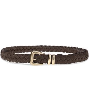 Brunello Cucinelli Woven Leather Belt Calf - White