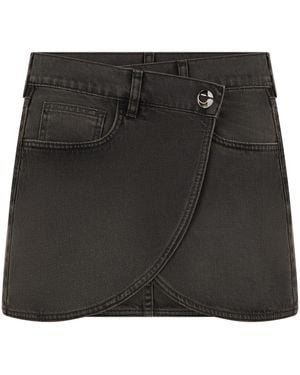 Coperni Skirt Mini Denim Wrap Cotton - Black