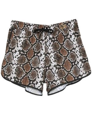 Moschino Smiley Snakeskin-Print Swimming Shorts - Brown