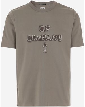 C.P. Company Cotton Logo T-Shirt - Gray