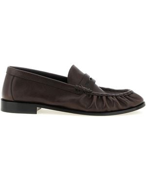 Saint Laurent Calfskin Slip-On Loafers - Brown