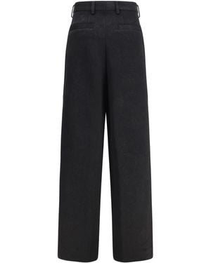 Dries Van Noten Wide-Leg Trousers Viscose - Black