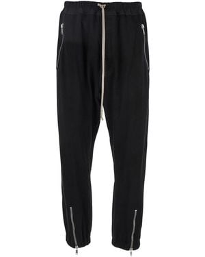 Rick Owens Track Trousers With Oversized Drawstring - Black