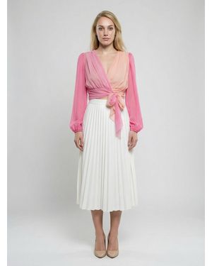 Dolce & Gabbana Silk Midi Skirt - Pink
