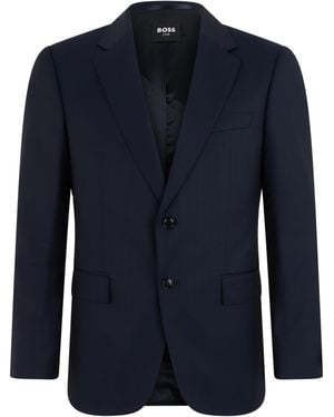 BOSS Single-Breasted Wool Jacket Virgin Suit & Dinner - Blue