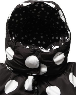 Dolce & Gabbana Polka Dot Hooded Blouson Jacket Polyester Clothing - Black