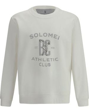 Brunello Cucinelli Maxi Print Sweatshirt - Gray