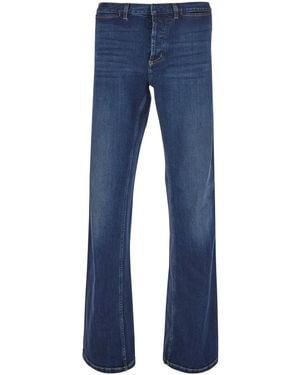 Gucci Jeans Low-Rise With Web Stripe - Blue