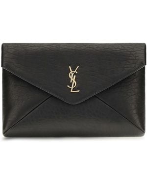 Saint Laurent Ysl Busta Pouch W_Haka Moira L Lamb Ovis Aries Wallet - Black