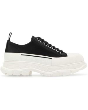McQueen Nappa Leather Tread Slick Trainers - Black