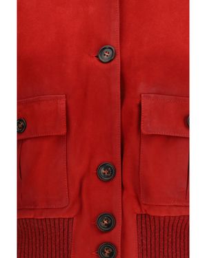 Valstar Suede Leather Jacket Goatskin - Red