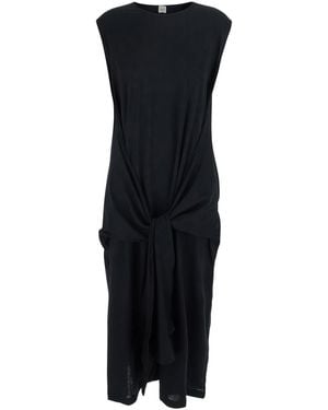 TOTEME Long Jersey Dress Tie-Waist - Black
